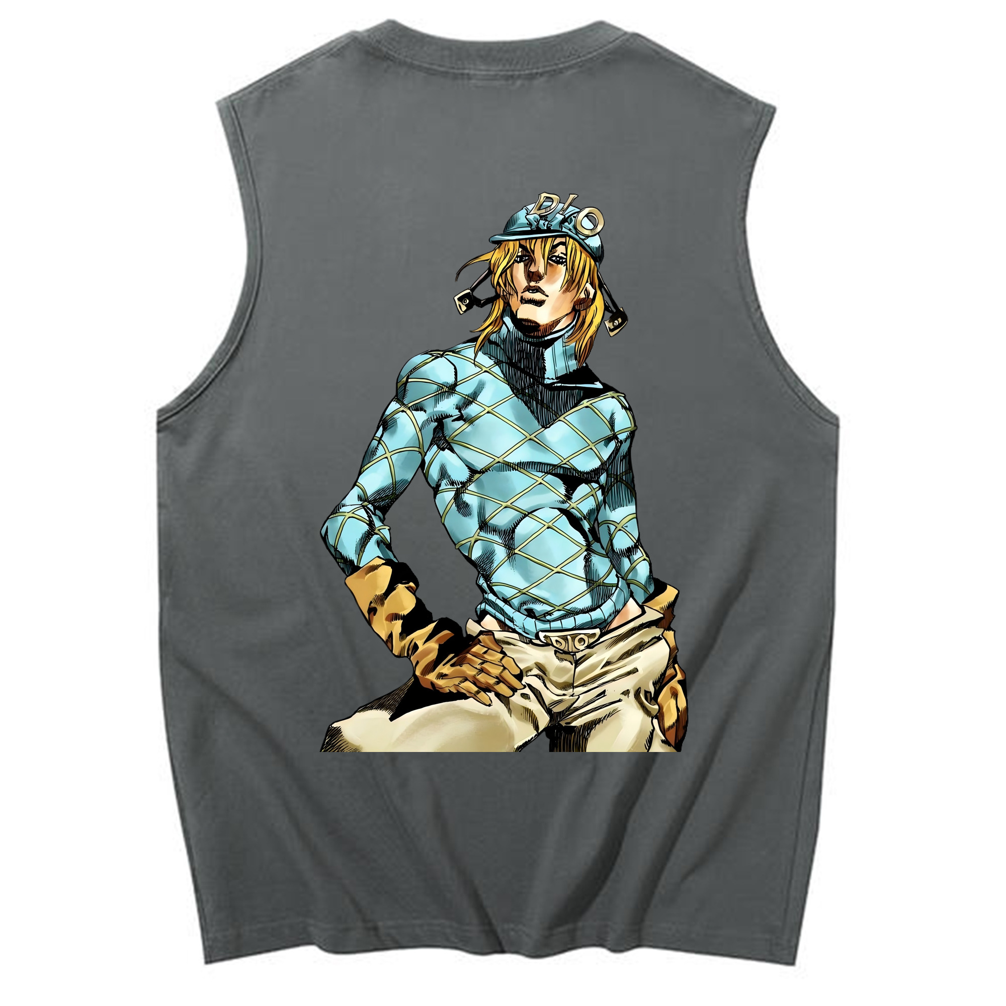 （画像用） ジョジョの奇妙な冒険 ディオ?ブランドー JoJo's Bizarre Adventure Dio Brando コットン100％タンクトップ（背面プリント）